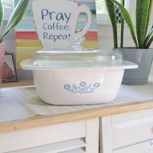 CorningWare Cornflower Blue Dutch Oven Roaster with Lid P-34-B, 4 Quart